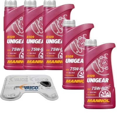 5L mannol Unigear 75W-80 Vaico Filtro de Aceite de Transmisión para Kia Rio II - Imagen 1 de 4