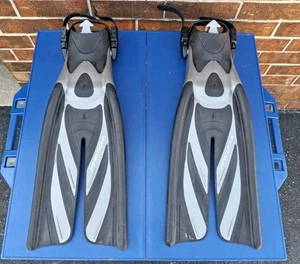 Tusa Xpert Zoom Blue Split Fin Open Adjustable Heel Scuba Fins Flippers L-XL - Picture 1 of 23