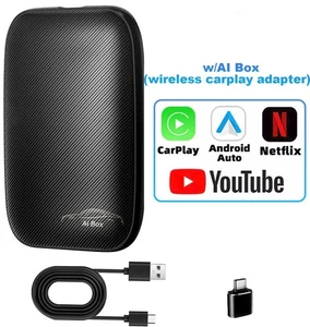 Wireless CarPlay Adapter + Android AI Box mit Kabel für Netflix YouTube am Auto - Bild 1 von 15