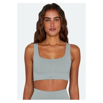 Set Active女式运动服无缝运动套衫文胸XS/S蓝色 — 第 1/4 张图片