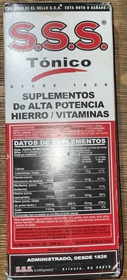 S.S.S. Tónico líquido de alta potencia hierro B suplemento vitamínico 10 OZ Foto 1 de 2