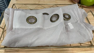 36 x 88 Sheers Taupe Curtains Antique Bronze Grommets Set Of 6 VTG - Picture 1 of 5