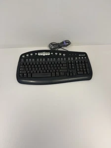 Microsoft Multimedia Keyboard 1.0a KB-0168 Wired Black Tested Works Clean - Picture 1 of 22