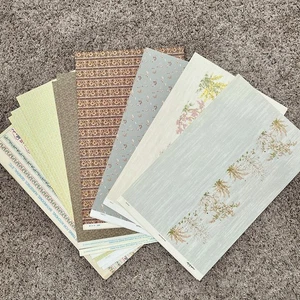 Vtg Dollhouse Wallpaper ~ Lot With Several Sheets Of Wallpaper~Multiple Patterns - Picture 1 of 9