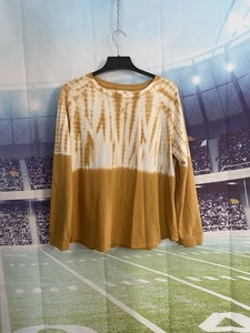 Sonoma Gold Tie Dye Pullover L/S Harvest Gold Size XL Cotton Thin Sweatshirt - Picture 1 of 6