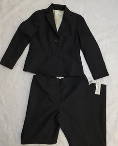 Traje pantalón negro clásico Evan Picone de 2 piezas para mujer talla 10 - Imagen 1 de 9