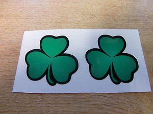 2x green irish shamrock sticker decal - 50mm - Picture 1 of 1