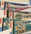 Lot of 6 Vintage 1990's MLB Baseball Full Size Pennants Marlins Jays Rockies