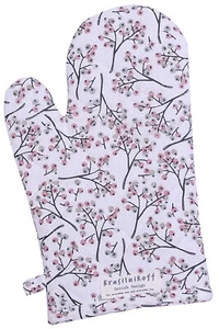 Kochhandschuh Ofenhandschuh KRASILNIKOFF 1-teilig wattiert 18x30cm Berries rosa - Bild 1 von 3