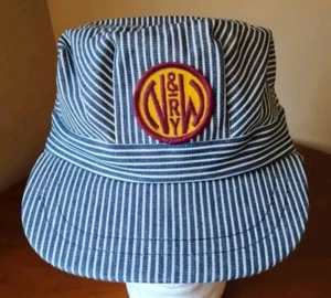 Railroad Striped Engineer Conductors Snapback Hat Cap Norfolk & Western Railway - Picture 1 of 9