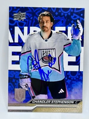 2023-24 Upper Deck Chandler Stephenson #694 Vegas Golden Knights SIGNED IP AUTO - Image 1 of 2