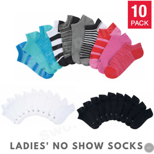 K. Bell Ladies' 10 Pairs No Show Non Slip Sock (SELECT COLOR) *FREE SHIPPING *