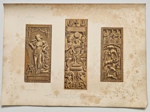 1858 LIBRO TESORI D'ARTE Esposizione Scultura Stampa Cromo Avorio Dittico Romano - Foto 1 di 4