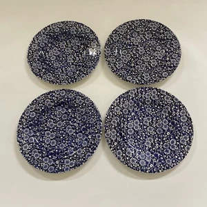 Juego de 4 platos de ensalada Queens florales azules blancos 8,5" granja campo - Imagen 1 de 9