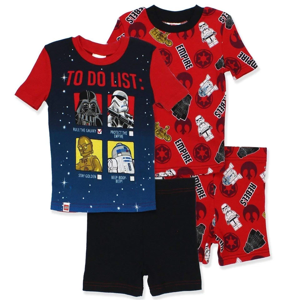 Lego Star Wars 4 piezas Juego de pijama de algodón ajustado manga corta niño talla 8 10 Foto 1 de 1
