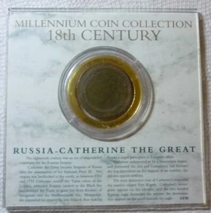 1766 RUSSIA 5 KOPEK - CATHERINE THE GREAT -MILLENNIUM COIN COLLECTION 18 CENTURY - Picture 1 of 10
