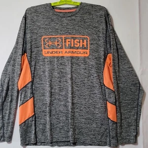 Under Armour HeatGear Long Sleeve Fishing Shirt Men's XL Performance Gray - Picture 1 of 7