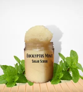 eucalyptus mint sugar scrub for body exfoliation for rough dry skin natural 8oz - Picture 1 of 1