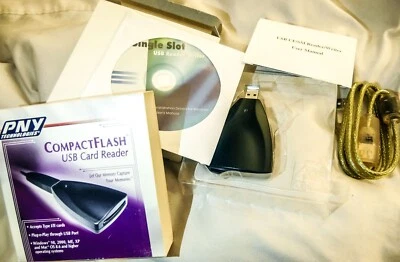 PNY Compact Flash Lector de Tarjetas USB para Tarjetas Tipo I/II PC y Mac Foto 1 de 4