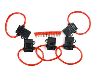 5 Pack 8Gauge Inline ATC Fuse Holder+10AMP Fuse With Cover New Car Truck Install - Image 1 of 4