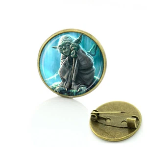 STAR WARS YODA Globe Metal Pin brooch prop badge darth vader cosplay US Seller - Picture 1 of 2