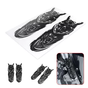 Front Fork Skull Flame Decals Graphic Stickers Universal For Harley Motorcycle - Picture 1 of 8