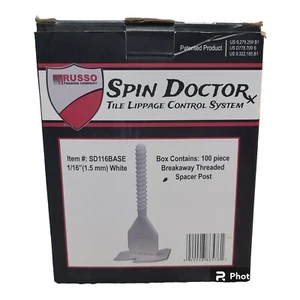 Spin Doctor Lippage Control System Russo Floor Breakaway Spacer Post White 1/16" - Picture 1 of 10