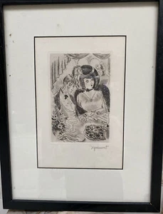 Rare Pencil Signed Litho Engraving ANDRE DIGNIMONT Decadent Parisian Couple 1920 - Picture 1 of 7
