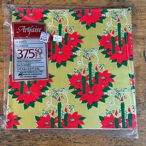 Papel de envolver vintage de Navidad surtido de pascua 37,5 pies cuadrados/pies nuevo 9 hojas - Imagen 1 de 6