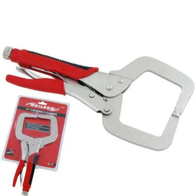 Neilsen 11" Locking Mole Grip C Clamps Work Welding Woodwork Clamp - Image 1 of 3