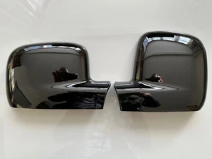 FITS VW CADDY & CADDY MAXI 04 15 GLOSS BLACK DOOR WING MIRROR COVERS RHD PAIR - Picture 1 of 3
