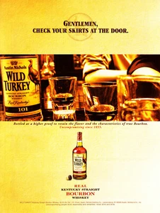 WILD TURKEY WHISKEY AD #21 RARE 2005 VINTAGE "GENTLEMEN, CHECK YOUR SKIRTS AT.." - Picture 1 of 2
