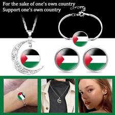 Palestine Flag Jewellery Set Pendant Bracelet Earrings Palestinian 