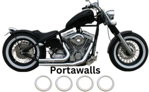 Motorbike tire Front  2X 19'' SLIM- Back 2X 17'' SLIM Whitewall Portawall set 4 - Picture 1 of 4