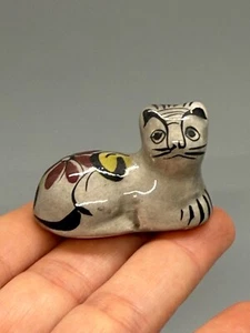 Figura de cerámica arte popular mexicano Tonala gato miniatura - Imagen 1 de 10