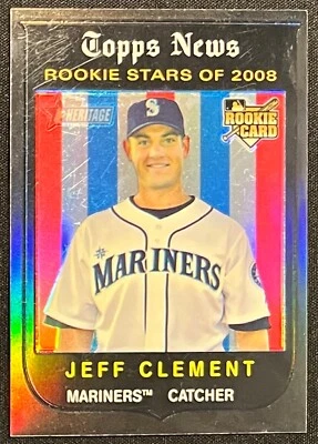 2008 TOPPS HERITAGE JEFF CLEMENT ROOKIE STARS OF 2008 REFRACTOR #51/59 MARINERS - Image 1 of 2