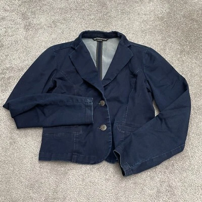 Chaqueta Blazer Chaqueta Denim Rosa Celebridad Juniors Grande Azul Oscuro Elastizada Bolsillo Informal Foto 1 de 4