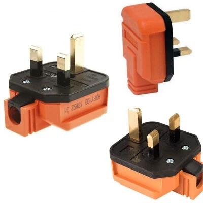 PERMAPLUG ORANGE UK 3 Pin Heavy Duty IMPACT RESISTANT Rewireable Plug 3, 5, 10 or 13 Amp