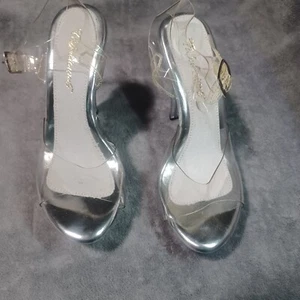 Fabulicious Zapatos Mujer 7 Transparente 5" Tacones de Aguja Cóctel PVC Plataforma Bombas - Imagen 1 de 19