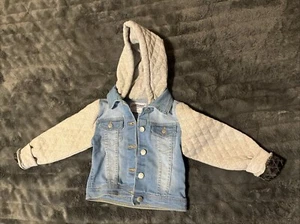 Wallflower Hoody Sweatshirt Denim Jean Jacket Size 4 T Kids Insulated Sleeves - Picture 1 of 13