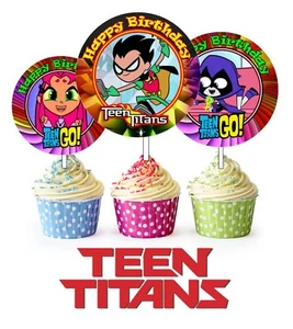12 Teen Titans Inspired Birthday Party Picks, Cupcake Toppers #1 - Picture 1 of 1