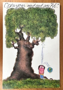 Abre tu mente y di "Ah". Póster laminado de colección ilustración aula 14 X 21 - Imagen 1 de 6