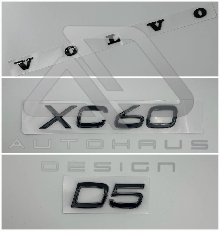 Insignia trasera negra brillante letras Ford Volvo XC60 D5 - Imagen 1 de 1