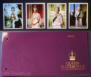 Jersey Stamps "Q.E. II - Longest Reining Monarch" Presentation Pack MNH 4v 2015 - Picture 1 of 5