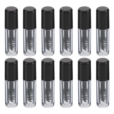 Lot de 12 mini tubes de mascara transparents vides avec applicateur, - Photo 1/4
