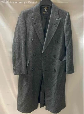 Hart Schaffner & Marx Mens Gray White Herringbone Overcoat Size Approximately M - Image 1 of 4