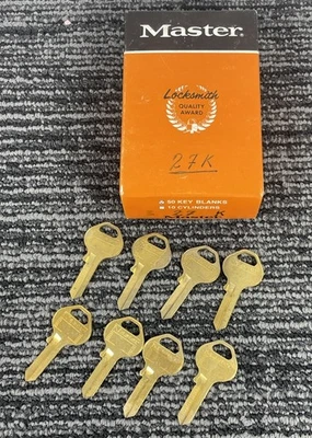 🔥 Master Lock K27 Gold Colored Key Blanks • Lot Of 8 Keys - Image 1 of 4