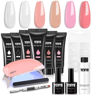 Kit de uñas de poli gel con lámpara UV para principiantes con todo Foto 1 de 4