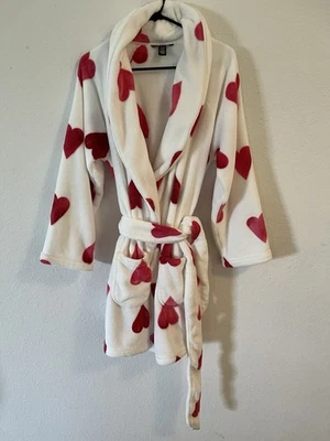 Victorias Secret Super Plush Heart Robe White/Pink  XS/S - Изображение 1 из 4