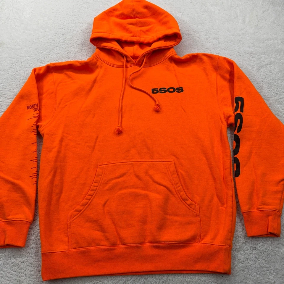 Оранжевый пуловер толстовка с капюшоном 5SOS 5 Seconds Of Summer North American Tour 2019 - Изображение 1 из 4